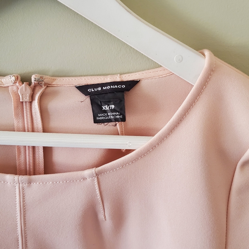 Club Monaco XS Soft Girl Romantic Contemporary Dainty Silk Trim Peplum Top - Picture 4 of 13
